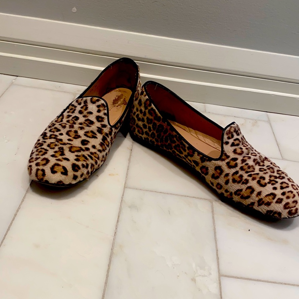 stuart weitzman calf hair cheetah loafers size 6.5